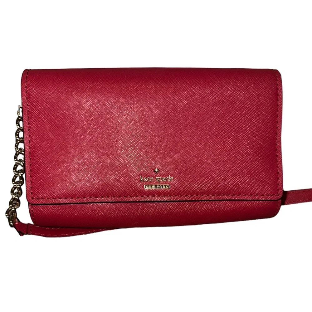 Kate Spade EUC Red Saffiano Leather Corin Crossbody Bag with Detachable Strap